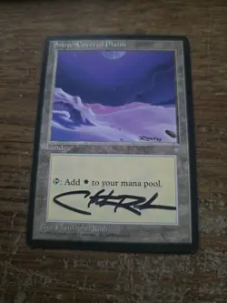 Snow-Covered Plains SIGNED By Christopher Rush Mtg Magic The Gathering - Image 1