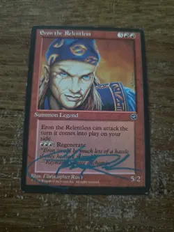 Eron The Relentless SIGNED By Christopher Rush Mtg Magic The Gathering - Image 1