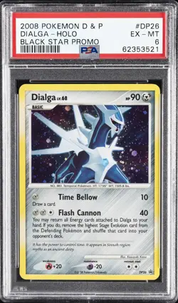 2008 POKEMON DIAMOND & PEARL BLACK STAR PROMO #DP26 DIALGA-HOLO PSA 6 - Image 1