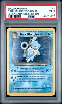 2002 Pokemon Legendary Collection - Dark Blastoise 4/110 - Holo - PSA Graded: 9 - Image 1