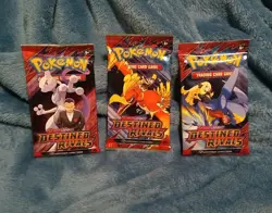 3 x Lot Pokemon TCG Destined Rivals Loose Booster Packs New & Factory Sealed - Image 1