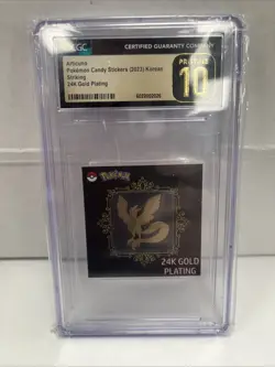 Articuno Pokemon Candy Stickers (2023) Korean Striking 24k Gold Plating CGC 10 - Image 1