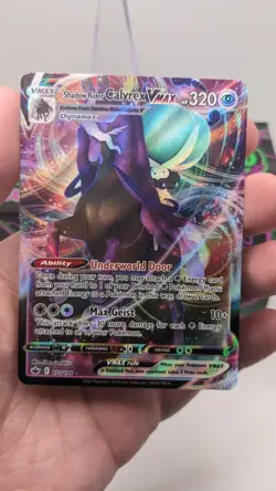 Pokemon TCG #075/198 Shadow Rider Calyrex VMAX Ultra Rare Holo Chilling Reign NM - Image 3