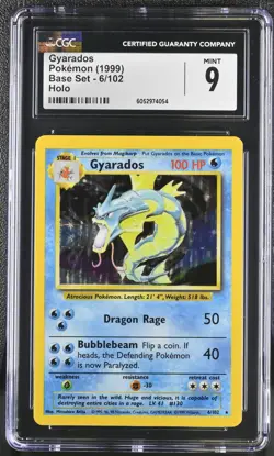 Pokemon 1999 Gyarados Holo Base Set #6 CGC 9 - Image 1