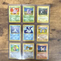 Pokemon TCG Vintage NON HOLO Lot 9 Cards Base Set SHADOWLESS ALL LP or better! - Image 1