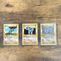 Pokemon TCG Vintage Base SHADOWLESS Machop LP+ Machoke LP+ Machamp MP - Image 1