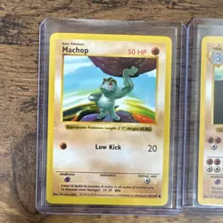 Pokemon TCG Vintage Base SHADOWLESS Machop LP+ Machoke LP+ Machamp MP - Image 2