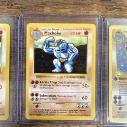 Pokemon TCG Vintage Base SHADOWLESS Machop LP+ Machoke LP+ Machamp MP - Image 3