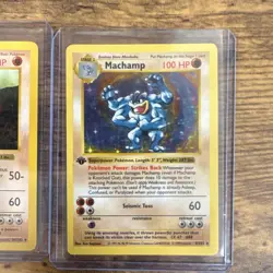 Pokemon TCG Vintage Base SHADOWLESS Machop LP+ Machoke LP+ Machamp MP - Image 4
