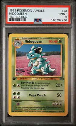 1999 POKEMON JUNGLE 1ST EDITION #23 NIDOQUEEN PSA 9 - Image 1