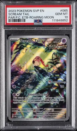 2023 POKEMON PARADOX RIFT POKEMON CENTER ETB PROMO #065 SCREAM TAIL PSA 10 - Image 1