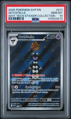2025 POKEMON SVP WHITE FLARE TECH STICKER COLLECTION #211 GOTHITELLE PSA 10 - Image 1