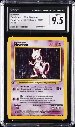 1999 POKEMON SPANISH BASE SET 1ST EDITION HOLO #10 MEWTWO CGC 9.5 - Image 1