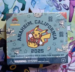 2025 Pokemon Worlds Varsity Pikachu Coin Damage Counter Dice Marker Set Anaheim - Image 1