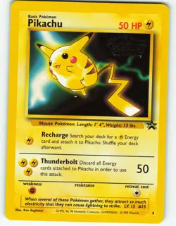 Pikachu - #4 WOTC Black Star Promo - Pokemon TCG - 1999 - Image 1