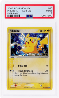 2005 Pokemon Ex Emerald Pikachu Reverse Foil #60 PSA 9 - Image 1