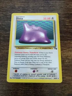 Pokemon Fossil Non Holo Rare Ditto 18/62 - Image 1