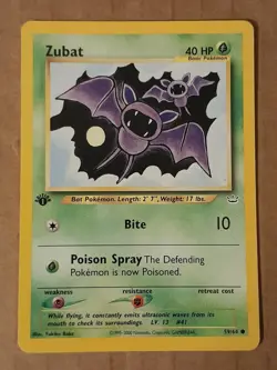 Pokemon Zubat 59/64 1st Edition Neo Revelations LP See Pictures - Image 1