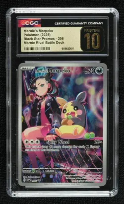 Marnie's Morpeko Pokemon Scarlet & Violet Black Star Promo #206 CGC 10 Pristine - Image 1