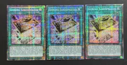 2025 YUGIOH MP25 1ST ED STARLIGHT RARE SHINING SARCOPHAGUS X3 NM SET - Image 1