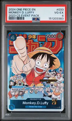 2024 ONE PIECE CHAMP 2023 EVENT PACK #033 MONKEY D. LUFFY PSA 4 - Image 1
