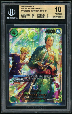 2026 One Piece The Azure Sea's Seven #PRB02006 Roronoa Zoro SP BGS 10 - Image 1