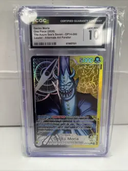 One Piece TCG The Azure Sea’s Seven Gecko Moria ALT Art Leader OP14-080 CGC 10 - Image 1
