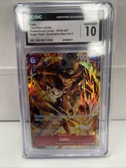 One Piece Illustration Box Vol. 5 Sabo OP05-007 Alternate Alt Art Promo CGC 10 - Image 1