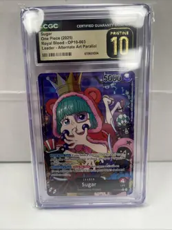Sugar OP10-003 Parallel Alt Art Leader Royal Blood One Piece TCG English CGC 10 - Image 1