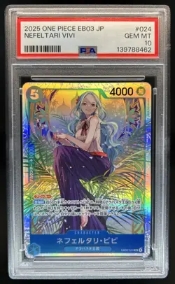 2025 One Piece Japanese Heroines Nefeltari Vivi Super Rare #EB03-024 PSA 10 - Image 1
