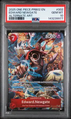 Edward Newgate #002 One Piece PRB02 Premium Booster Vol.2 Alternate Art • PSA 10 - Image 1