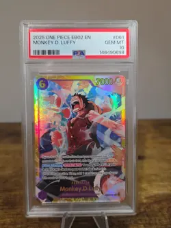 One Piece Extra Booster Anime 25th Collection Monkey D Luffy EB02 061 SEC PSA 10 - Image 1