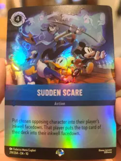 Disney Lorcana-Whispers in the Well-Sudden Scare-#219-Epic Holo-NM - Image 1