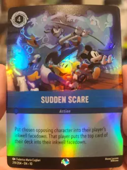 Disney Lorcana-Whispers in the Well-Sudden Scare-#219-Epic Holo-NM - Image 4