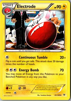 Electrode 22/108 Uncommon XY - Roaring Skies LP Pokemon Card - Image 1