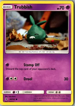 Trubbish 50/145 Common SM - Guardians Rising LP Pokemon Card - Image 1
