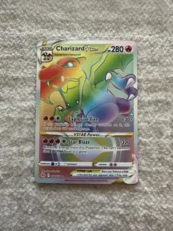 Pokemon TCG Charizard VSTAR Rainbow Secret Rare Card 174/172 Brilliant Stars - Image 1