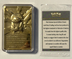 1999 Pokemon 23K Gold Plated Pikachu Card #25 w/ COA Nintendo Burger King - Image 2