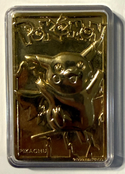 1999 Pokemon 23K Gold Plated Pikachu Card #25 w/ COA Nintendo Burger King - Image 3