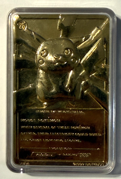 1999 Pokemon 23K Gold Plated Pikachu Card #25 w/ COA Nintendo Burger King - Image 4