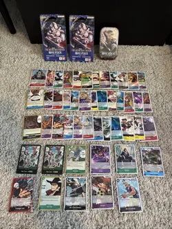 ONE PIECE Tin Vol. 2 OP-13 Monkey.D.Luffy + 2x OP14 Azure Sea Booster Pack Cards - Image 1
