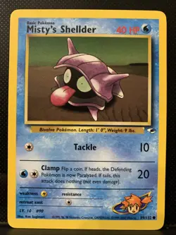 Misty's Shellder Gym Heroes Card 089/132 Pokemon TCG Vintage NM Ken Sugimori - Image 1