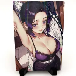 Demon Slayer Shinobu Kocho Sexy Hot Anime Waifu Girl Lewd Goddess Story Art Card - Image 1