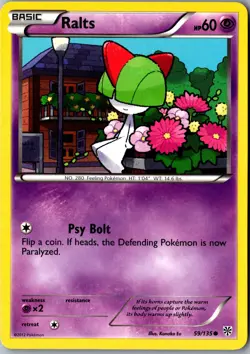 Ralts 59/135 Common Plasma Storm LP Pokemon Card - Image 1