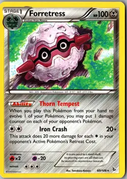 Forretress 60/106 Rare XY - Flashfire LP Pokemon Card - Image 1