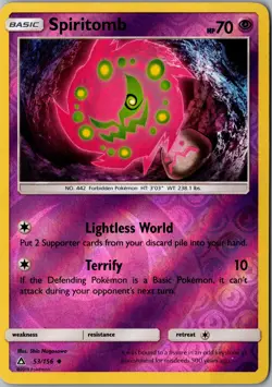 Spiritomb Reverse Holo 53/156 Uncommon SM05 SM - Ultra Prism LP Pokemon Card - Image 1