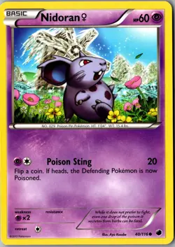 Nidoran F 40/116 Common Plasma Freeze LP Pokemon Card - Image 1