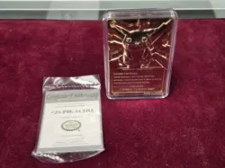 Pokemon 23K Gold Plated PIKACHU Trading Card 1999 Burger King w/COA - Image 1