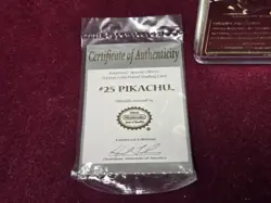 Pokemon 23K Gold Plated PIKACHU Trading Card 1999 Burger King w/COA - Image 2