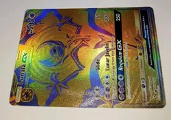 Pokemon LUNALA GX Gold Hidden Fates Promo Card SM103a Holo Black Star - NM/M 🌟 - Image 2